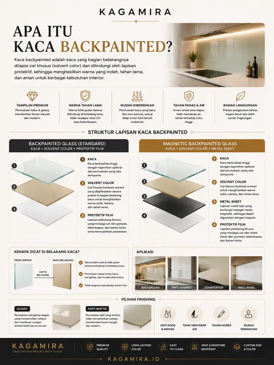 Apa itu kaca backpainted — penjelasan visual